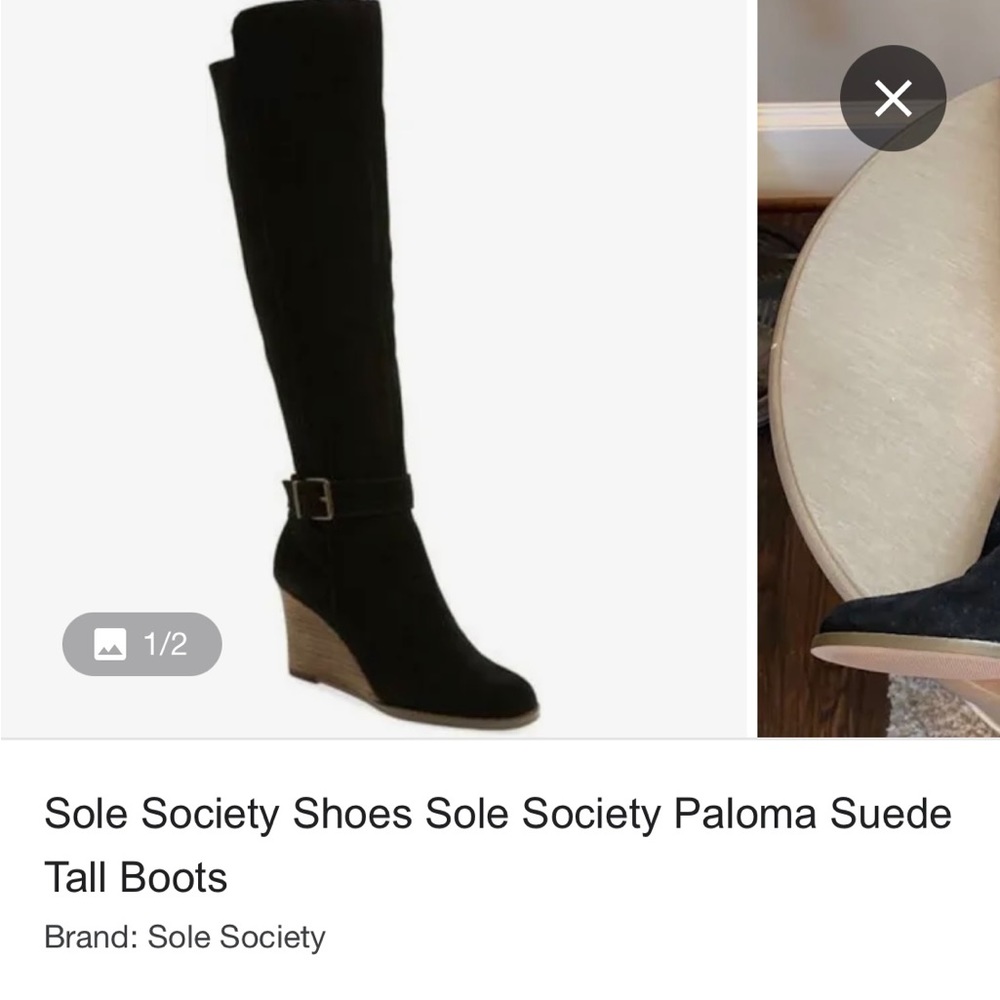 Sole Society Black Suede Boots